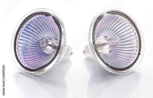 dichroic halogen type bulb lamps isolated on white