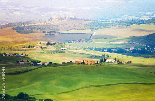 Top view on village in Tuscany landscape, Italy © Sergey Novikov