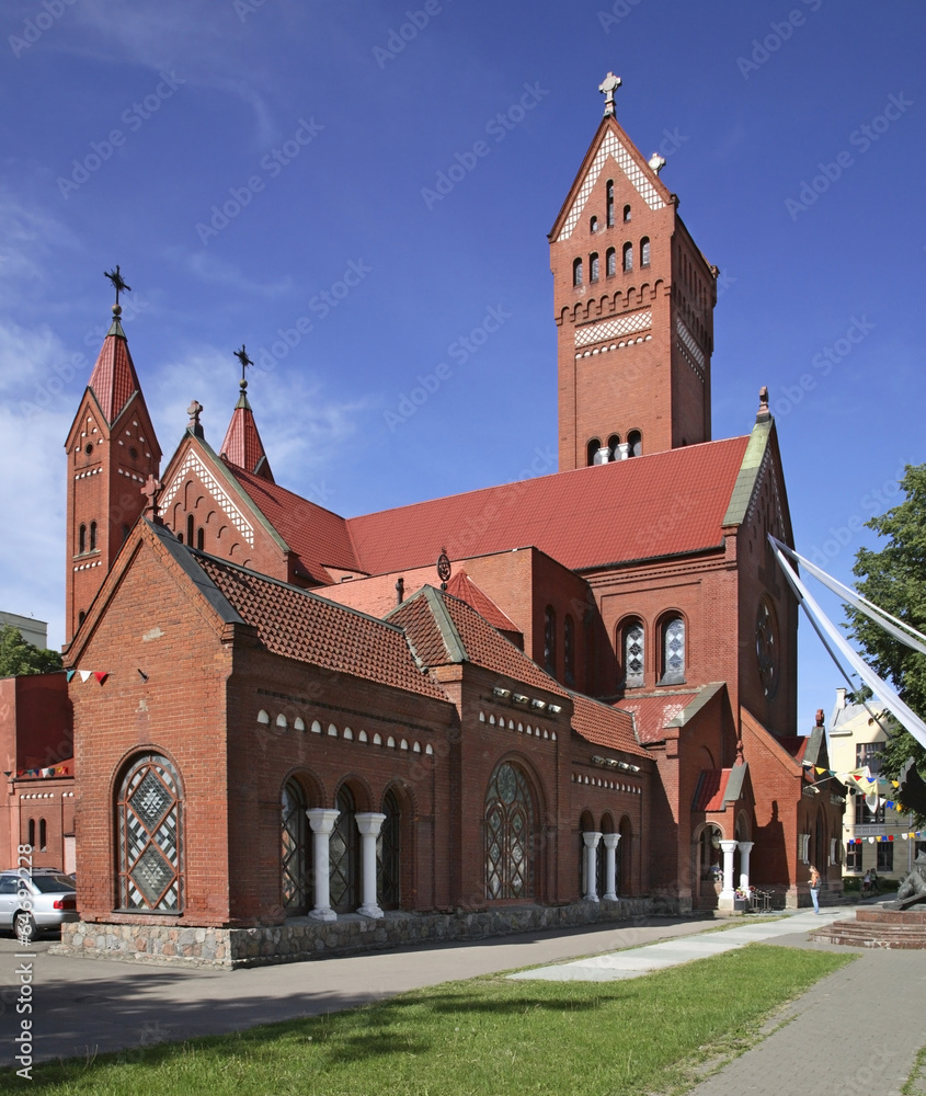 Church of Saints Simon and Helen (Red Church)in Minsk. Belarus