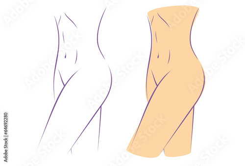 Silhouette thigh female body