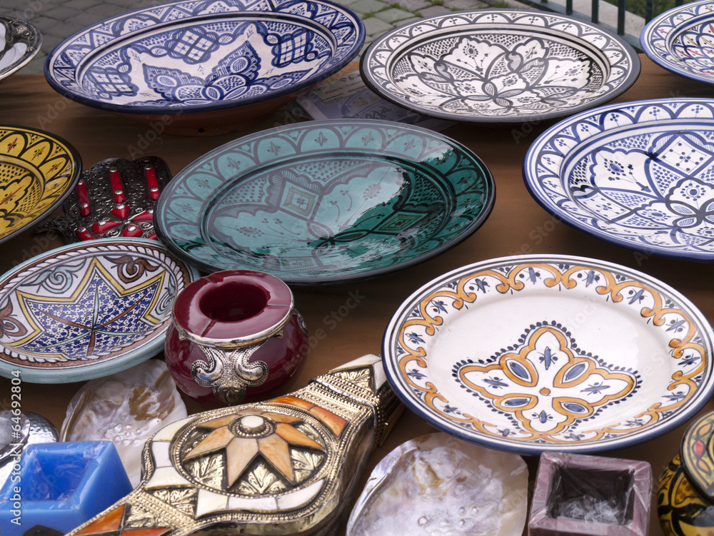 Pottery on Market in Nerja Andalucia Spain