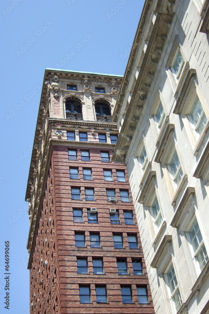 Low angle view of building, Manhattan, New York City, New York S Low angle view of building, Manhattan, New York City, New York S