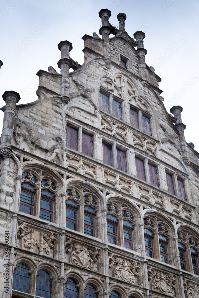 Low angle view of a house, The Graslei, Ghent, Belgium
