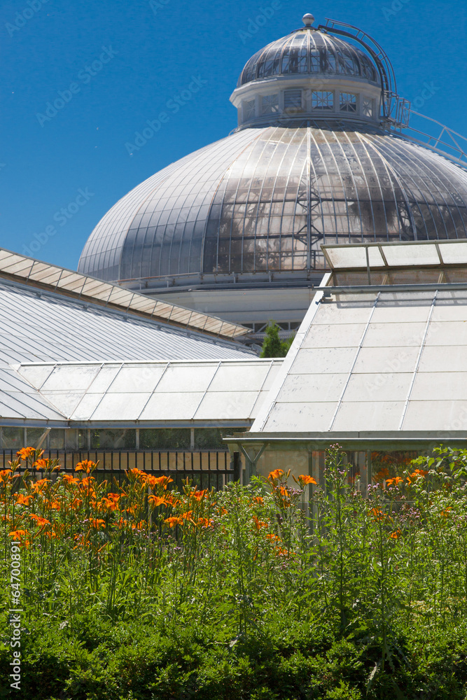 Fototapeta premium Low angle view of a greenhouse, Allan Gardens, Toronto, Ontario,