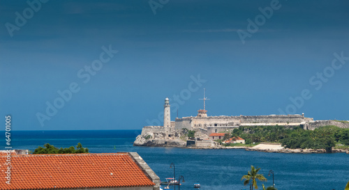 Photography Lighthouse at waterfront, Faro Castillo Del Morro, Morro Castle,