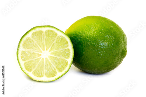 Limes isolated on white background