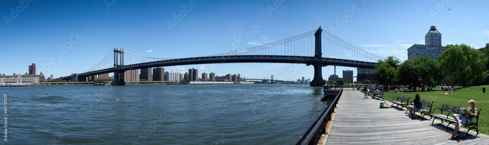 Bridge across a river, Manhattan Bridge, New York City, New York