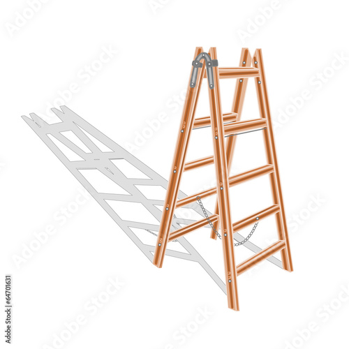 Brown wooden ladder