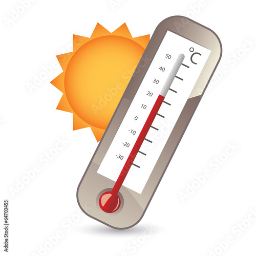 thermometer and sun