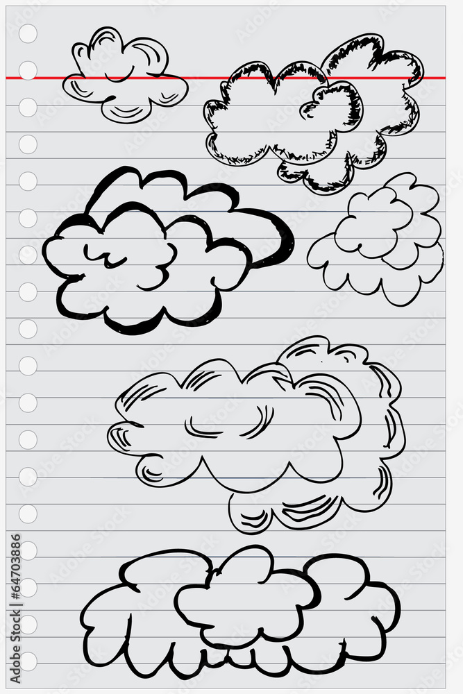 Fototapeta premium doodle clouds