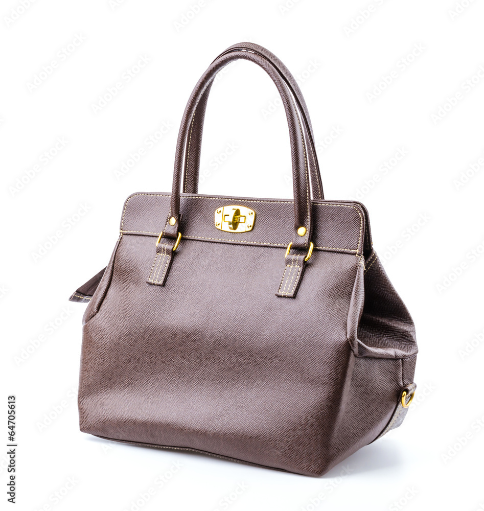 Woman leather bag isolated white background Woman leather bag isolated white background