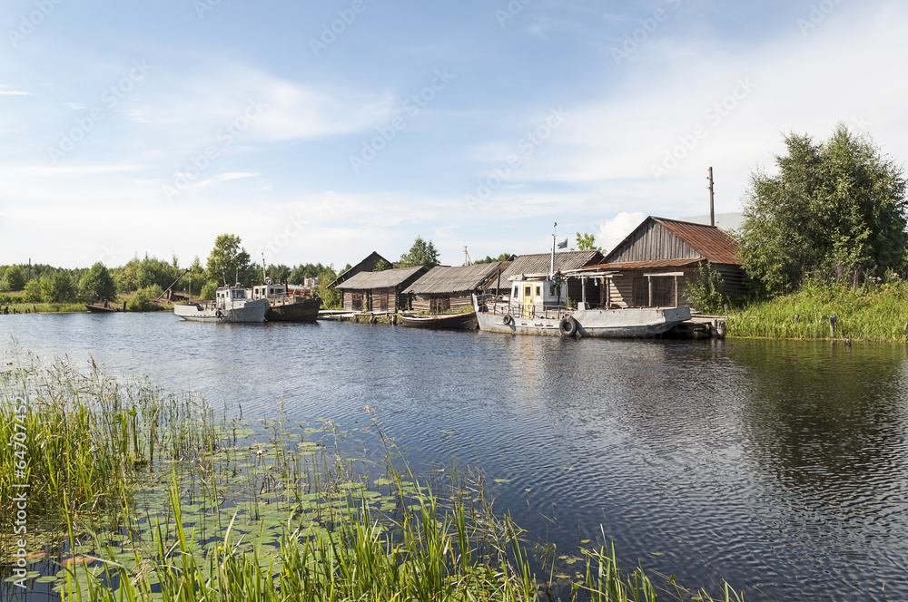 Fototapeta premium Small Russian fishing village
