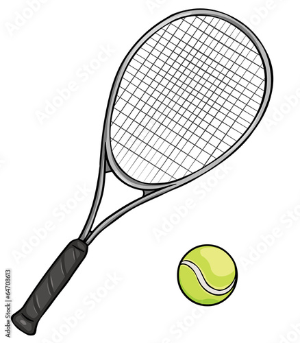 Vector Cartoon Tennis Racket and Ball © nikiteev