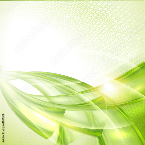 Abstract green wave background