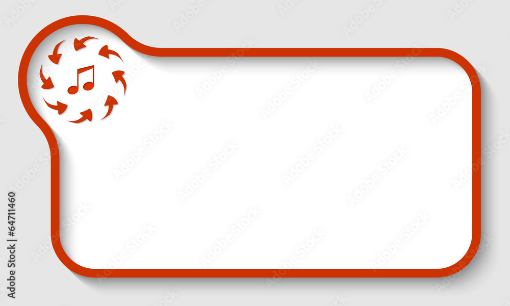 red vector text frame with arrows and music icon red vector text frame with arrows and music icon