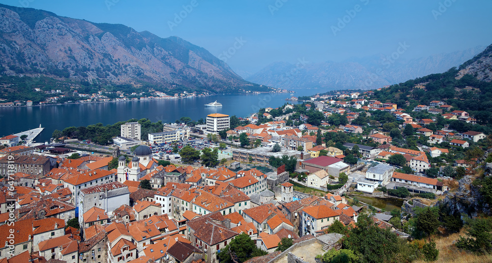 Panorama of the Kotor and Kotor Bay, Montenegro