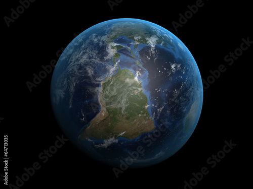 3D render the planet Earth on a black background, high resolutio © mrtimmi