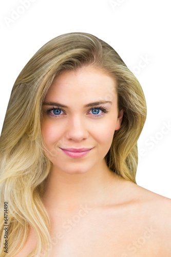 Smiling blonde natural beauty