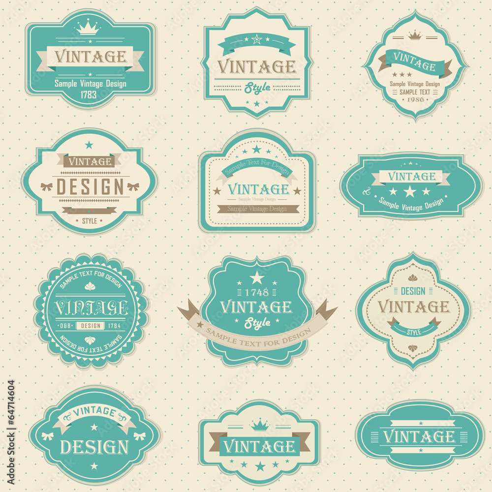 Vintage and retro badges design with sample text (vector)