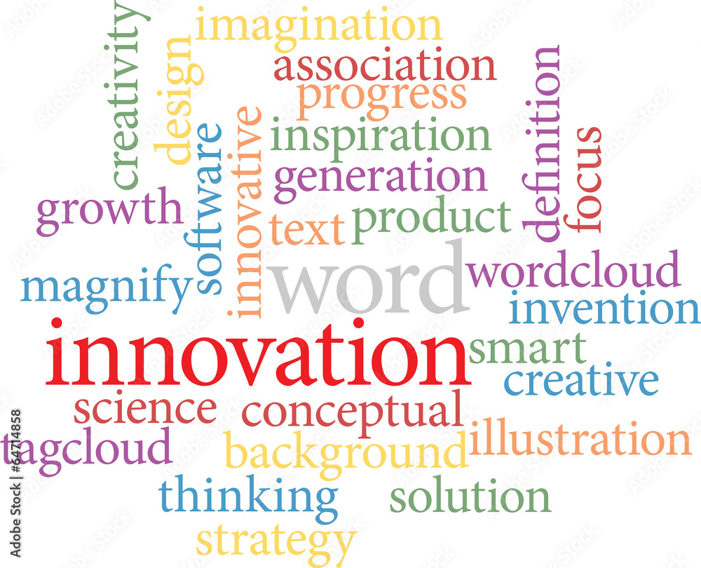 word innovation in word clouds isolated on white background