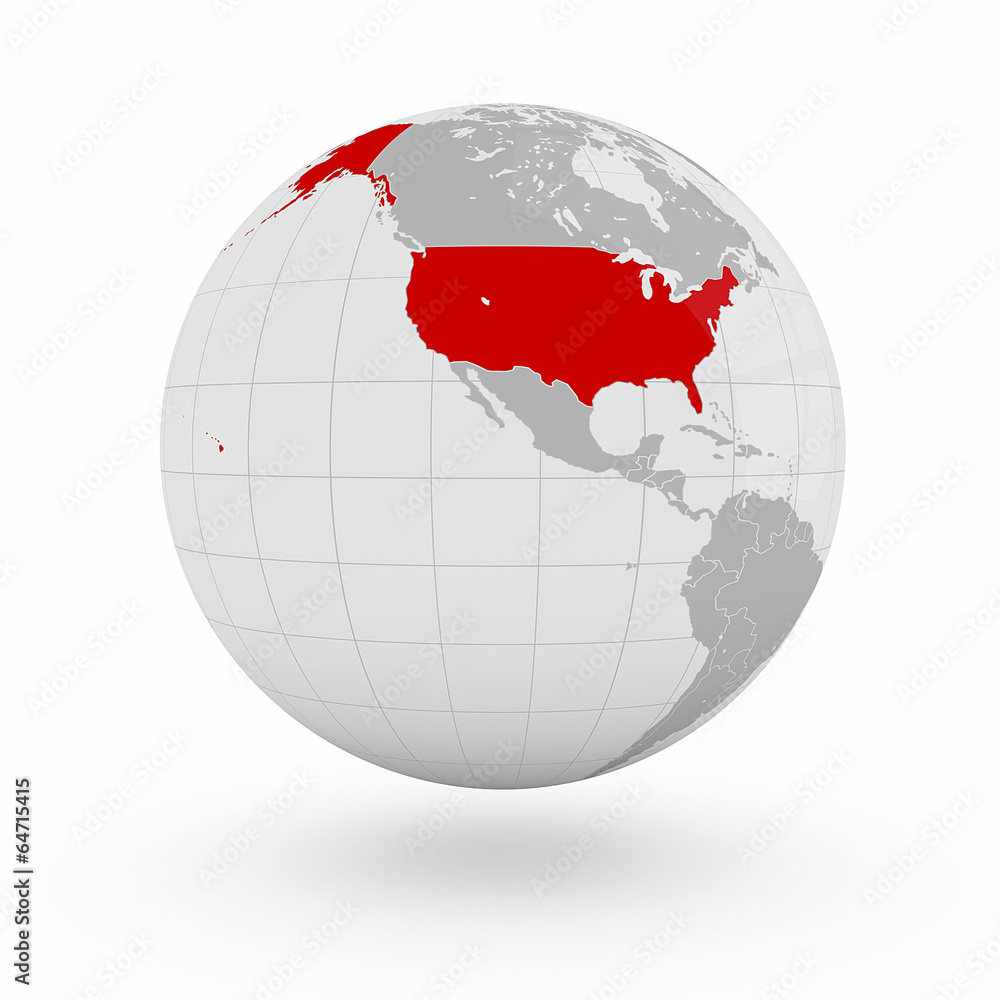 Mappamondo America Stati Uniti, Usa Stock Illustration | Adobe Stock