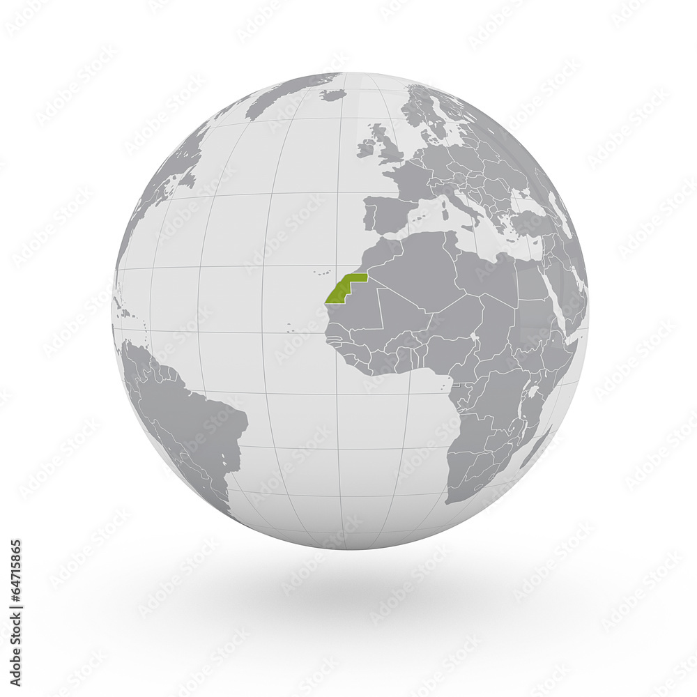Mappamondo Africa Sahara Occidentale Mappamondo Africa Sahara Occidentale