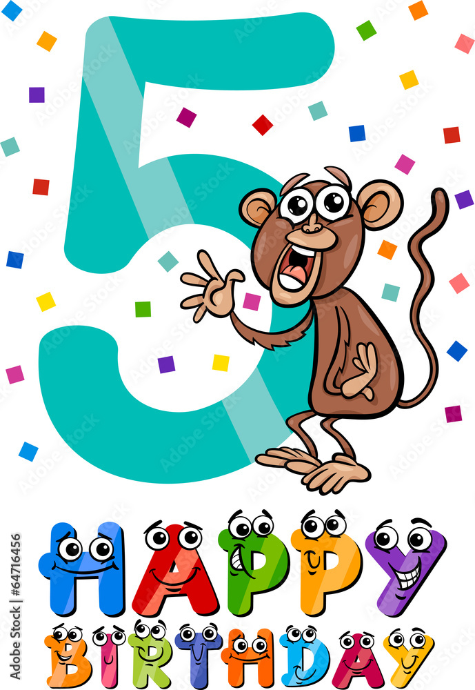 fifth birthday cartoon design fifth birthday cartoon design