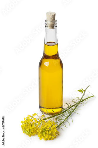 Rapeseed oil in a bottle