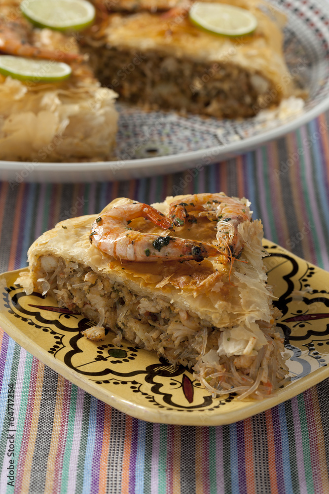 Naklejka premium Moroccan fish pastilla