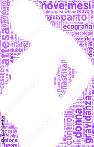 gravidanza tag cloud silhouette