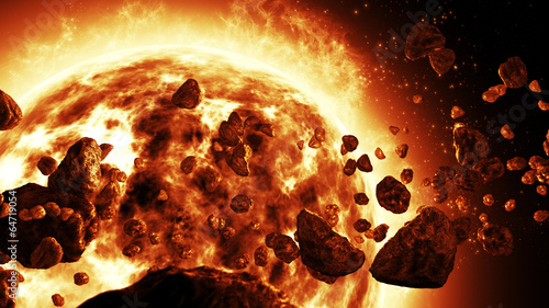 Sun attacked by Asteroids