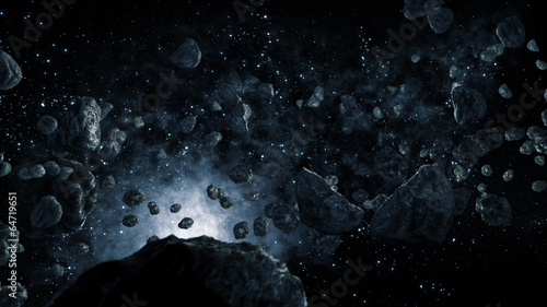 Meteorites flying through Space photo