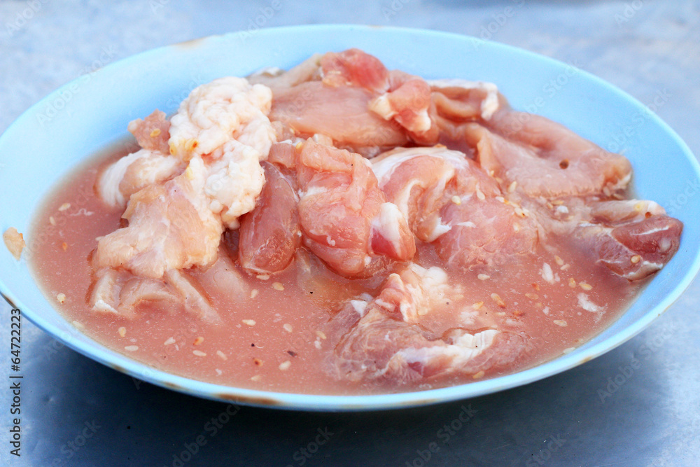 Marinated pork for sukiyaki - asia food Marinated pork for sukiyaki - asia food