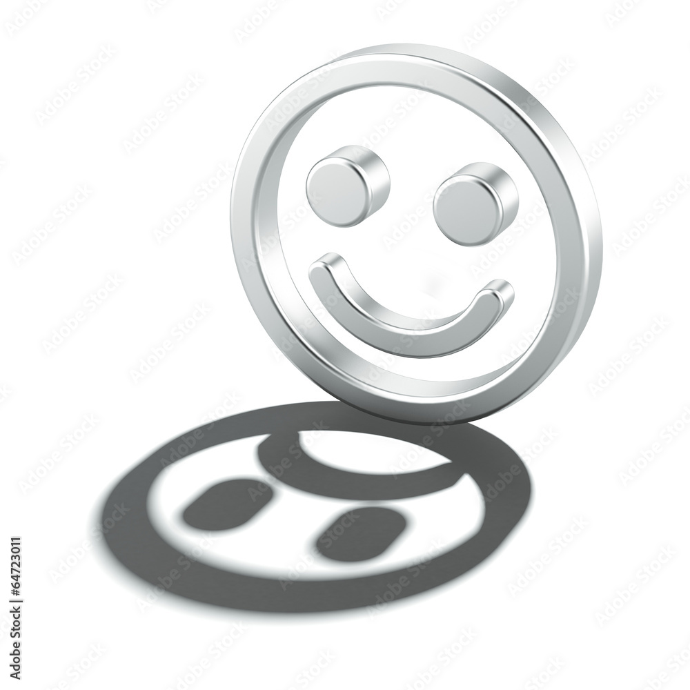 Cheerful smiley with sad shadow Cheerful smiley with sad shadow