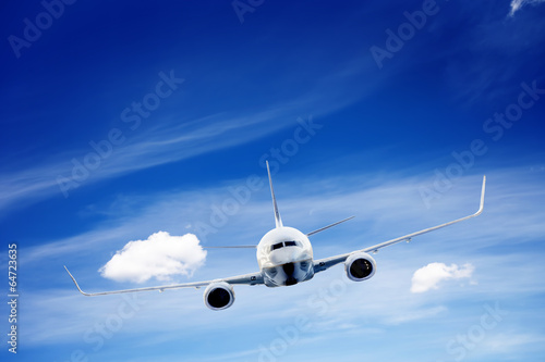 Airplane taking off. A big aircraft flying. Transportation