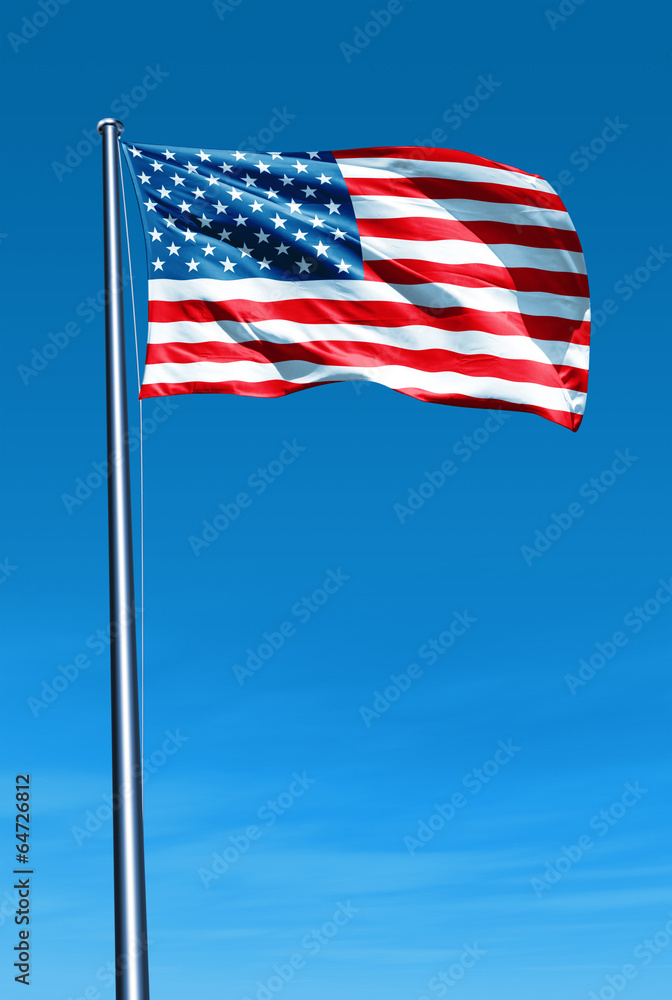 United States flag waving on the wind
