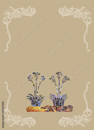 Floral mosaic illustration