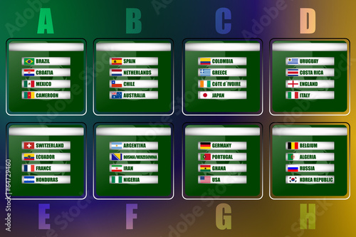 Soccer vector background, Brazil 2014 group stage photo