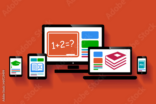 Online education web design illustration