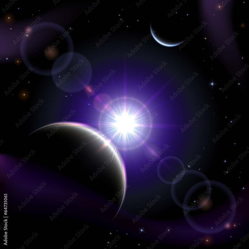 Sun in blue space Sun in blue space