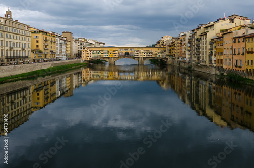Ponte Vecchio bridge in Florence (Italy) - cloudy weather © micaphoto