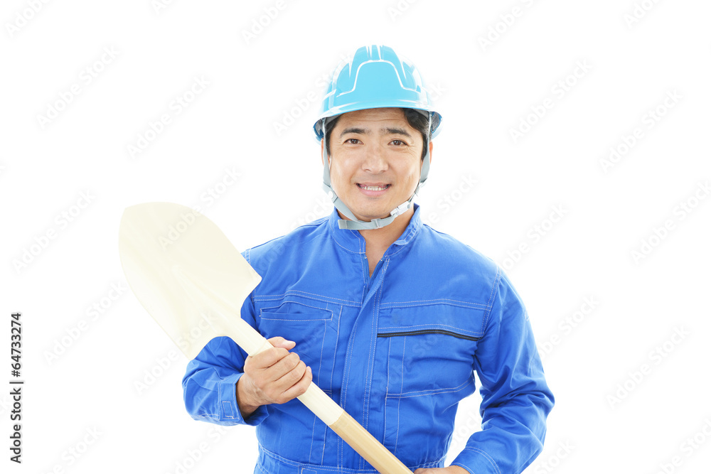 笑顔の労働者