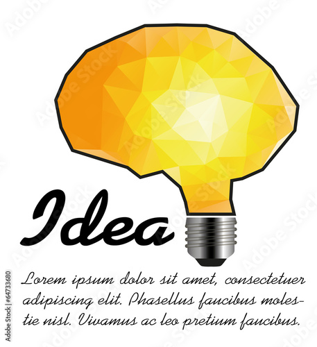 idea lightbulb and brain triangle