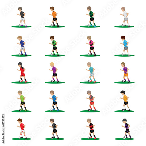 Soccer Players Different Colors