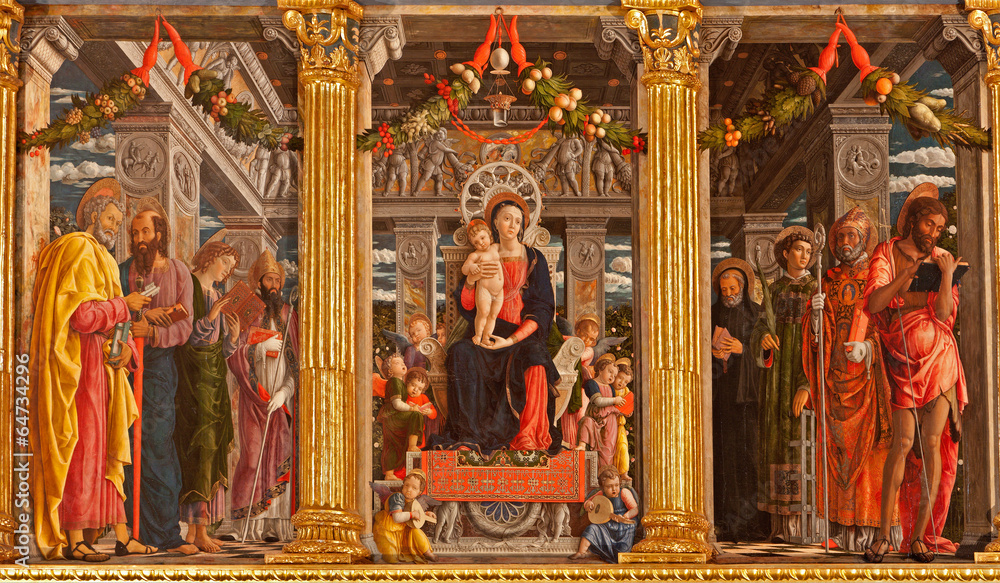 Verona - Madonna and saints in basilica di San Zeno