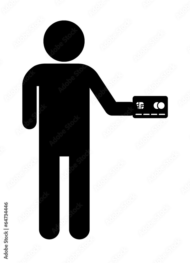 Homme une carte de crédit à la main Homme une carte de crédit à la main