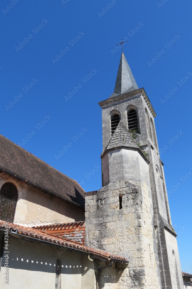 Fototapeta premium Aubeterre sur Dronne - Eglise Saint-Jacques - Clocher