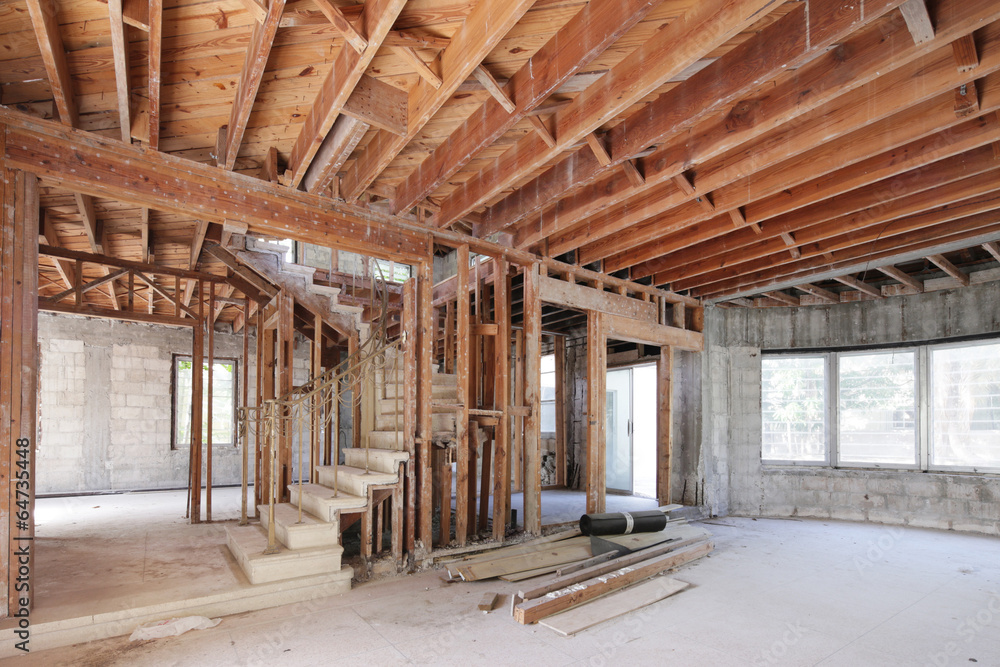 Stock image of a house under construction Stock image of a house under construction