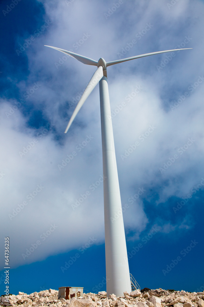 Modern Wind Turbine against Sky Modern Wind Turbine against Sky