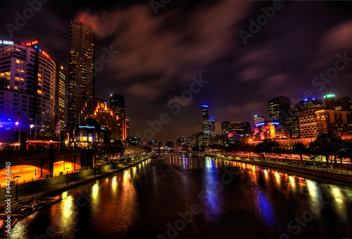 Melbourne City Lights over Yarra River